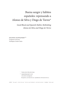 Buena sangre y hábitos españoles: repensando a Alonso de Silva y
