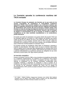 La Comisiyn aprueba la conferencia marttima del TACA