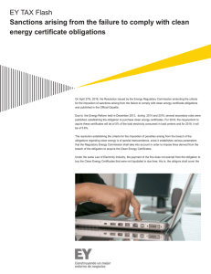 Sanctions related with clean energy certificate obligations