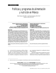 Políticas y programas de alimentación y nutrición en México