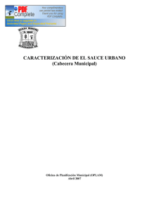 CARACTERIZACIÓN DE EL SAUCE URBANO (Cabecera Municipal)