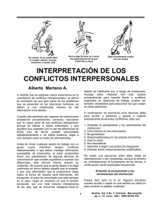 INTERPRETACIÓN DE LOS CONFLICTOS INTERPERSONALES
