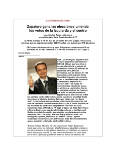 Zapatero gana las elecciones uniendo los votos de la izquierda y el
