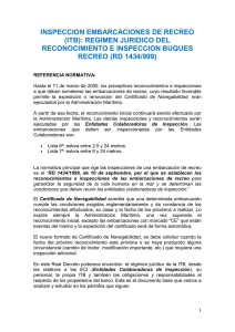 INSPECCION EMBARCACIONES DE RECREO (ITB): REGIMEN