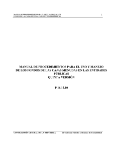 Manual de Procedimiento para el uso y manejo de Cajas Menudas.