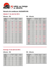 Horario de autobuses ALICANTE-IFA