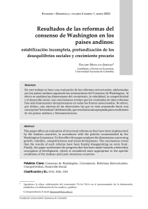 Resultados de las reformas del consenso de Washington en los