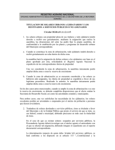 REGISTRO AGRARIO NACIONAL TITULACION DE SOLARES