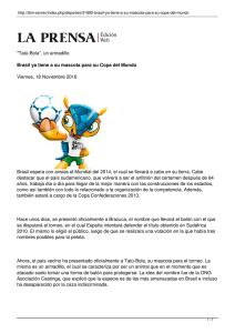 Brasil ya tiene a su mascota para su Copa del Mundo