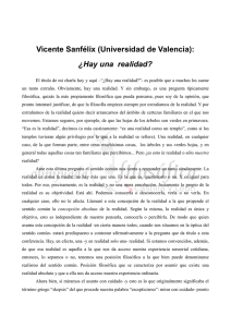 D. Vicente Sanfélix (Universidad de Valencia): ¿Hay una realidad?