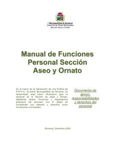 Manual de Funciones Personal Sección Aseo y Ornato
