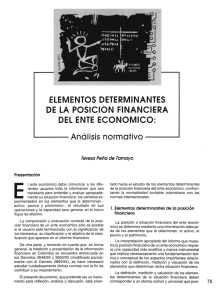 ELEMENTOS DETERMINANTES DE LA POSICION FINANCIERA