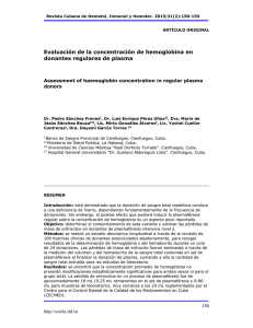 Evaluación de la concentración de hemoglobina en donantes