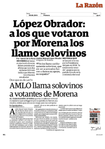 López Obrador: a los que votaron por Morena los llamo