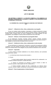 Ley No. 2861/2006, que Reprime el Comercio y la Difusión