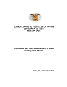 Tesis aisladas y jurisprudencias relevantes 2012 (Primer periodo)