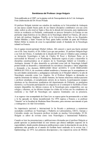 Semblanza del Profesor Jorge Holguín Nota publicada en el 2007