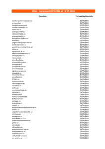 Altas - Dominios 05-09-2016 al 11-09-2016
