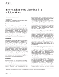 Interrelación entre vitamina B12 y ácido fólico