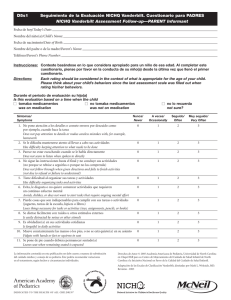Vanderbilt Assessment Follow-up Form in Spanish