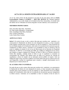 Acta extraordinaria No 14-2015 - Tribunal Registral Administrativo