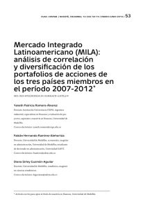 Mercado Integrado Latinoamericano (MILA): análisis de correlación
