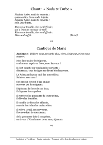 Chant : « Nada te Turbe » Cantique de Marie