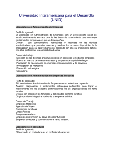 Universidad Interamericana para el Desarrollo (UNID) Licenciatura