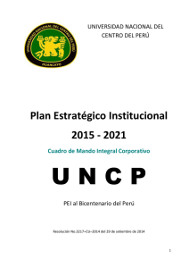 Plan Estratégico - Universidad Nacional del Centro del Perú