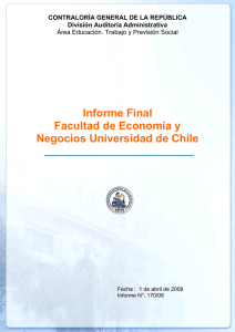Informe Final Facultad de Economía y Negocios Universidad de Chile