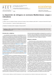 La deposición de nitrógeno en encinares Mediterráneos: cargas e