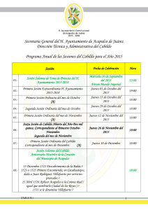 Calendario de Sesiones de Cabildo 2015