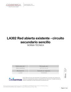 LA302 Red abierta existente - circuito secundario sencillo