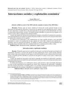 Interacciones sociales y explotación económica***