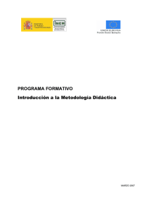 PROGRAMA FORMATIVO Introducción a la Metodología Didáctica