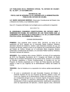 Ley Orgánica de la Administración Pública del Estado de Colima