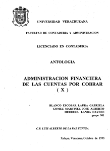 ADMINISTRACION FINANCIERA DE LAS CUENTAS POR COBRAR