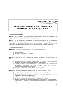 ordenanza nº 183/87 - Universidad Nacional de La Plata