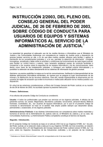 instrucción 2/2003, del pleno del consejo general del poder judicial