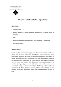 práctica 7: principio de arquímedes - Universidad de Castilla