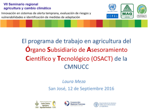El programa de trabajo en agricultura del Órgano Subsidiario de