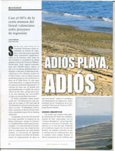Casi el 60% de la costa arenosa del litoral valenciano sufre