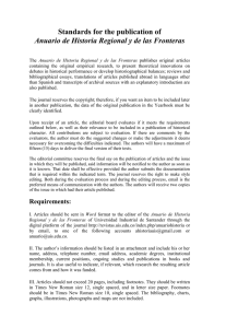 Standards for the publication of Anuario de Historia
