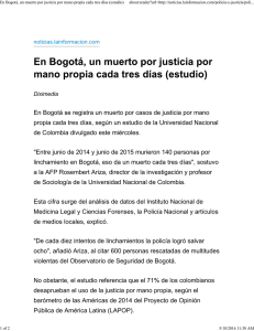 En Bogotá, un muerto por justicia por mano propia cada tres días
