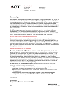ACT International Back to School Cover Letter -