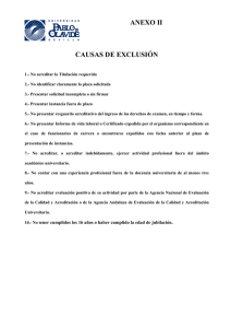 ANEXO II CAUSAS DE EXCLUSIÓN