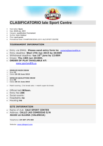 CLASIFICATORIO Iale Sport Centre