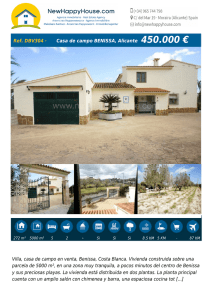 Ref. DBV304 · Casa de campo BENISSA, Alicante 450.000 €