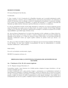 decreto número - Gobierno de San Salvador