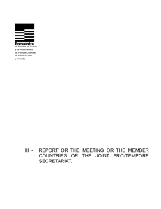 iii - report or the meeting or the member countries or the joint pro